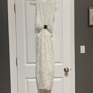 Armani Exchange peekaboo floral lace dress